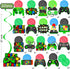 umoni Green Video Game Hanging Swirls 20Pcs Gamer Birthday Party Decorations Game On Birthday Party Hanging Decoraiton Gaming Ceiling Streamers for Game Level Up Party Supplies