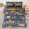 ANGIYUIN Twin Boys Comforter Set 5 Pcs Gray Construction Bed in A