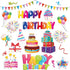 25 Pcs Happy Birthday Ocean Cruise Door Magnets, Funny Carnival Ship Decorations, Reusable Summer Refrigerator Magnets
