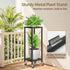 2 LASZOLA Tier Black Metal Plant Stand Indoor Outdoor with Wheel for Large Planter, Modern Heavy Duty Tall Rolling Rack