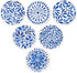 AD Set of 6 Absorbing Round Ceramic Coasters with Cork Base, Tabletop Protection Mat for Mugs & Cups (Indigo Blue)