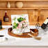 HouseJoy Display,16.5"x13" Acacia Wood Serving Tray with Handles, Decorative Ottoman Tray Platter for Breakfast in Bed