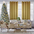 KOUFALL 96 Inches Long Gold Curtains for Dining Room Windows, Sheer Shimmer Retro Art Deco Living Room & Bedroom