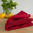Now Designs Set of 4 Ripple Kitchen Dishcloths, Carmine Red
