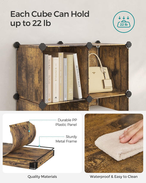 6 Closet 11.8 11.8 11.8 Inch ULPC111A01 SONGMICS Cube Storage Organizer, Modular Bookshelf, DIY Organizers and Storage