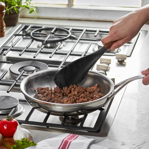 STAUB Multifunction Spatula Spoon, Great for Cooking and Serving, Durable BPA-Free Matte Black Silicone