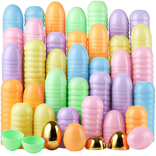 JOYIN 48 PCS 3.15" Pastel Easter Eggs + 2 Golden Eggs, Empty