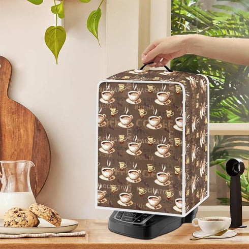 Coffee Maker Cover, Durable Handle Coffee Print Stand Mixer Cover for Kitchen Aid, Dustproof for Small Appliances