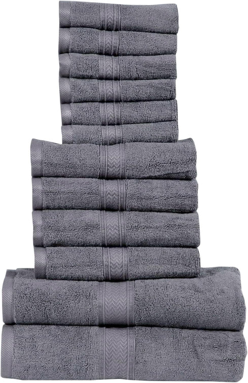 12 600 2 4 6 Set Hillfair piece GSM Cotton Bath Towels - Hotel Spa Quality - Bath, Hand, Washcloths - Absorbent Super