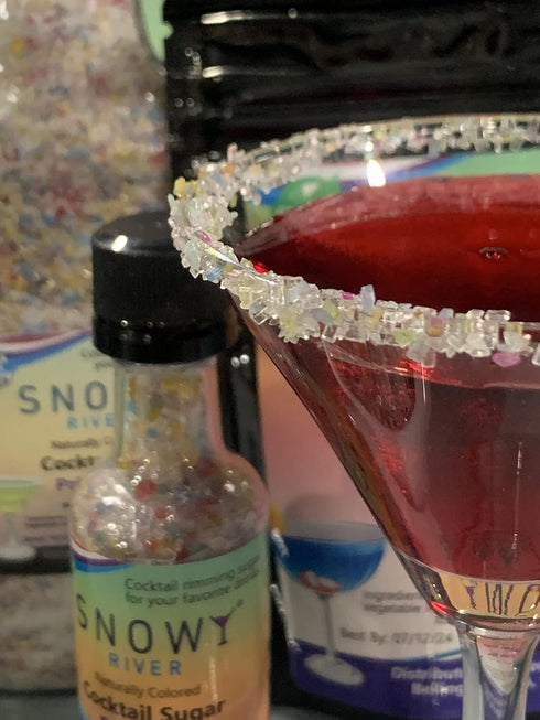 Rimming, (4 Snowy River Pride Mix Cocktail Sugar - Vibrant Naturally Colored Rainbow Sugar for Cocktail Baking