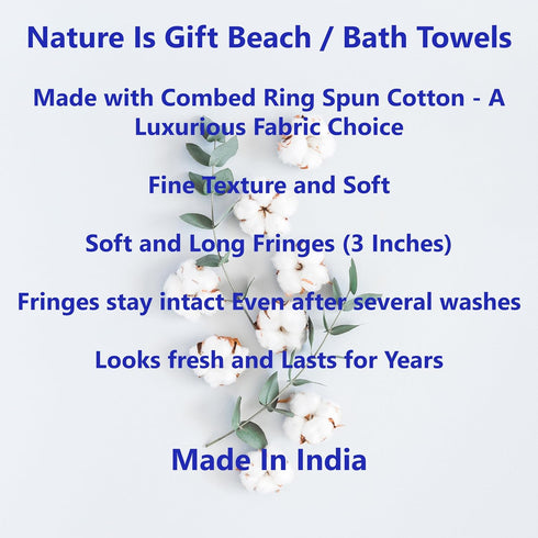 Beach Towel, 100% Cotton Turkish, Adult 38x70 Inch, Quick Dry, Sand Free, Lightweight, Coral Quartz
