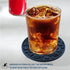 4 Inch Set 6 Blue Silicone Coasters with Holder, Non-Slip Round Coffee Cup Mats, Modern Drink Coaster of for Desk