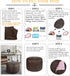 16.5Dx12H, Thgonwid Unstuffed Faux Leather Pouf Cover, Handmade Footstool Ottoman Storage Solution, Floor Footrest