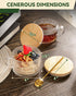 Semderm Set 4, 14oz Vintage Glass Coffee Mugs of Overnight Oats Containers with Bamboo Lids and Spoons - Clear Tea Cups