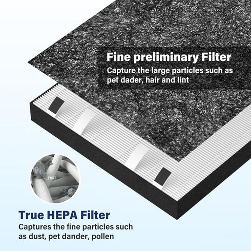 Air 320 Filter Replacement for Bissell Air320 Air220 Model # 2609A, 2847A, 2678, 2677, 2804, Includes True HEPA
