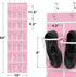 24 (64'' 19'') Simple Houseware Pockets - Crystal Clear Over The Door Hanging Shoe Organizer, Pink x