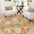 Lahome Moroccan Trellis Round Rug, 3ft Washable Non-Slip Soft Area Rug for Bedroom & Entryway, Red/Orange