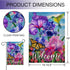 Welcome Spring Hummingbird Iris Garden Flag, Double Sided Purple Flower Bird Yellow Butterfly Outdoor Decor, 12x18