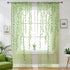 Green Sheer Curtains 108 Inches Long - Vine Leaf Patterned Curtains, 2 Panels for Living Room, Bedroom