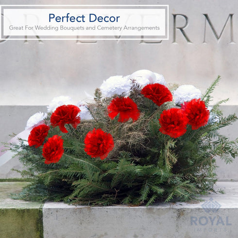 Royal Imports Artificial Carnations, Silk Faux Flowers, 100 Single 5" Stems for Funeral Arrangements, Purple