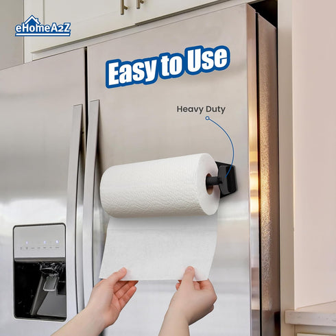 EHOMEA2Z 1) Magnetic Paper Towel Holder Heavy Duty Steel Refrigerator Kitchen Fridge Bar Grill BBQ RV (Black