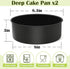 E-far 8 x 3 Inch Cake Pan Set of 2, Nonstick Stainless Steel Round Cake Pans Tin for Baking Birthday Wedding Layer Cakes, Stainless Steel Core & Non-toxic Coating, Deep & Straight Side by E-far