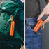 Airtight Stash Jar - Durable Smell Proof Aluminum Container with Carabiner for Herbs, Spices, Valuables - Orange