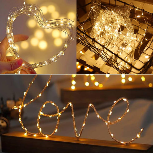 24 Pack 7 20 WATERGLIDE Fairy Lights Battery Operated (Included), ft LED Mini String Lights, Waterproof Silver Wire