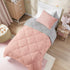 Comfort Spaces Vixie Reversible Comforter Set, Twin/Twin XL 2 Piece, Coral/Gray, Trendy Geometric Quilted Cover