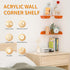 9.5x9.5 Inch Set 2, Sezanrpt Acrylic Corner Floating Shelf of Orange Corner Wall Shelf for Home Dcor, Speakers