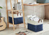 DECOMOMO Large Storage Basket, 17x12x13inch Fabric Bins for Closet Storage, Nursery Toys, Grey & White, XXL - 3 Pack