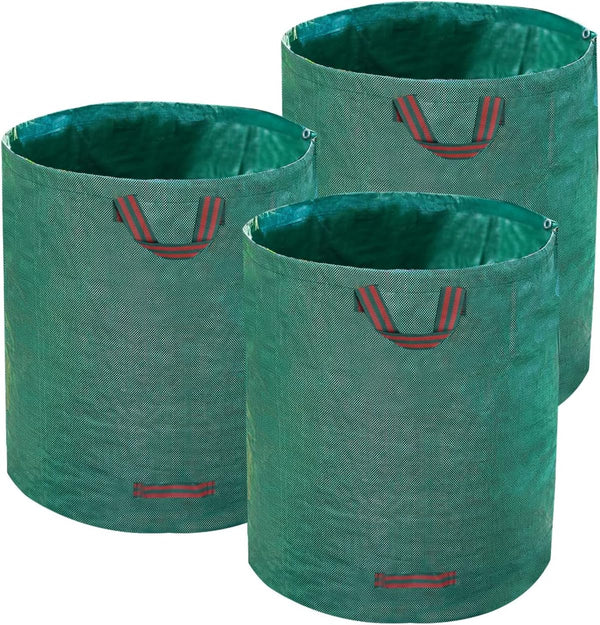 Hugeleaf 3 Packs 72 Gallon Reusable Yard Waste Bags, Collapsible Leaf Bags