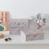 Soul & Lane Blue and White Floral Cardboard Decorative Storage Boxes with Gold Hardware - Set of 3, Aviary Garden for