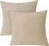 PHF 100% Cotton Waffle Weave Euro Shams - 26" x 26", No Filling, 2 Pack Elegant Home Decorative Pillow Covers