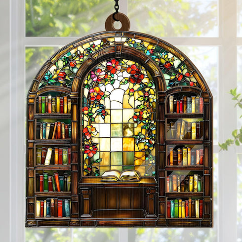 8 Inches) Jesuspirit - Window Hanging Suncatcher Crystal Clear Acrylic & Wood Sun Catcher for Home Decor, for Women