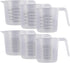U.S. Kitchen Supply Plastic Measuring Cups with Handles - 8 oz Liquid Measuring Cup Set of 6, Clear Microwave Safe