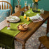 90 Inches Green,14x90 Inch Velvet Table Runner Soft Decorative Luxurious Solid Long Tablecloth with Retro Ruffle