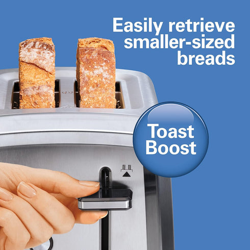 Hamilton Beach 2 Slice Toaster, Extra-Wide Slots, Bagel Setting, Stainless Steel, Auto-Shutoff & Cancel Button