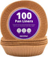 DecoPac 8" Cake Pan Liners, 100 Pack, Non-Stick Siliconized Greaseproof Paper for Cakes and Pies