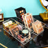 JessLab Acrylic Organizer, 3 Cube Sections Makeup Organizer for Vanity, Bathroom, Kitchen, and Cabinet Storage