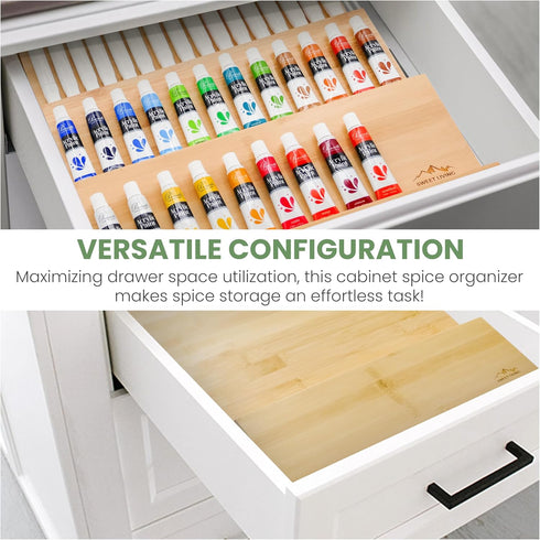Sweet Living 4 tier spice rack drawer organizer for Kitchen Cabinets | Wooden spice drawer organizer, Space-Saving
