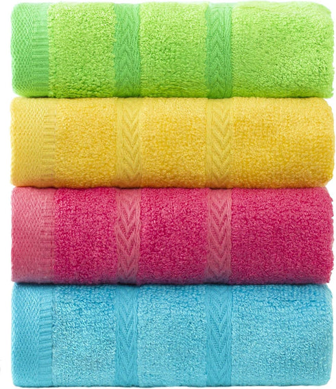 MEMRUI Multicolor Fingertip Towels for Bathroom, Kid's Face Towels, 10 x 18 Inches, 4 Pcs