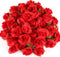 Kesoto 50pcs Artificial Red Roses Buds - 1.6" Small Silk Fake Flower Heads for Decoration, Crafts, Wedding
