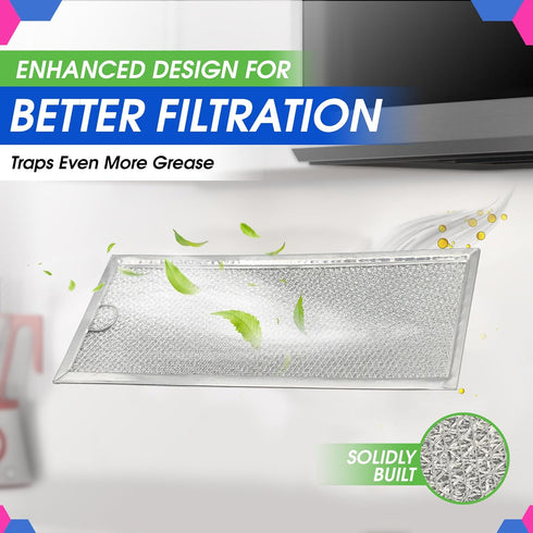 Microwave Grease Filter Replacement, 13" x 4.7", WB06X10288 Compatible with GE Microwave, 2-Pack