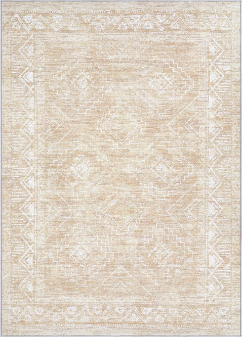 Moroccan Area Rug 2x3, Washable Distressed Non-Slip Small Rug, Soft Low-Pile Geometric Indoor Door Mat