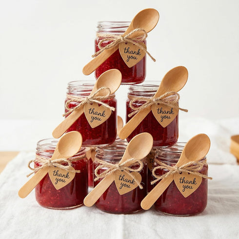 jiebor 30Pcs 5.7inch Mini Small Wooden Spoons Tiny Wood Spoons Bulk for Tea Coffee Sugar Ice Cream Salt Spices Honey