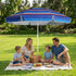 6.5ft 50+ LOTTAFUN Beach Umbrella - Heavy Duty Wind Resistant UV Portable Sun Shade with Sand Anchor & Carry Bag