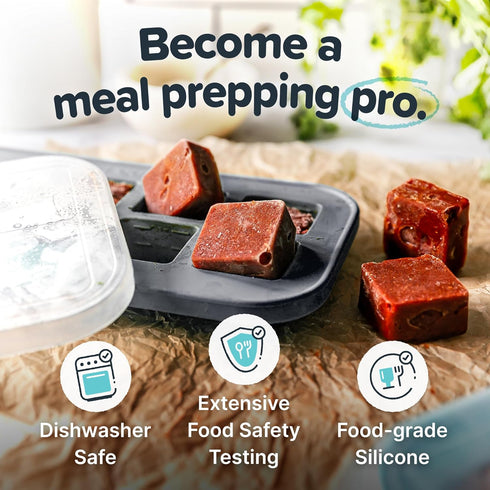 Souper Cubes 2 Tbsp Silicone Freezer Tray With Lid, Easy Meal Prep Container for Soup & Food Storage
