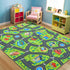 3x5 3-12 Merelax Kids Car Area Rug, Green Grey Area Road Rugs for Living Room Playroom Classroom Bedroom, Non Slip Kids