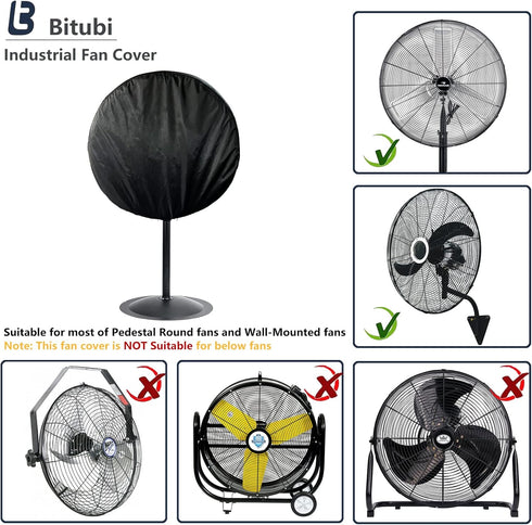 Industrial Fan Cover, Waterproof Outdoor Fan Covers, Compatible for 20-24 Inch Wall Mount and Pedestal Fan, Heavy Duty